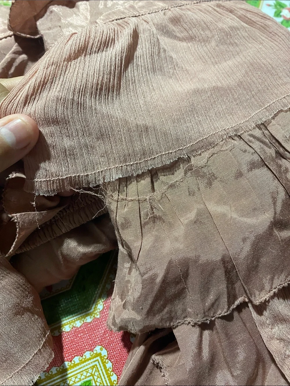 Free People Rock & Frill Trousers Mauve Pink Large Ruffle Tiered